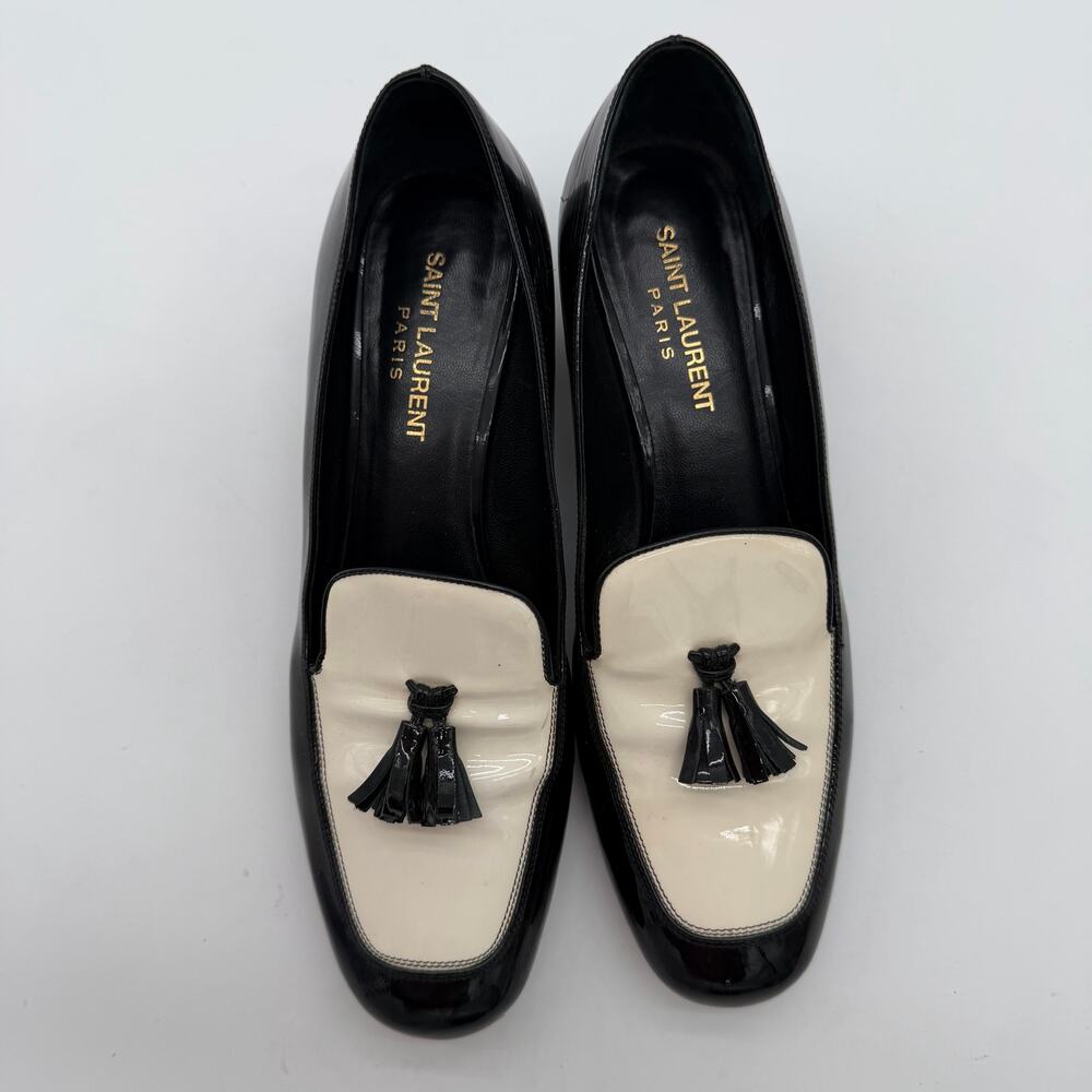 Saint Laurent Elegant Patent Leather Tassel Accents Pumps Women's Size 7 IT 37 - Picture 8 of 8